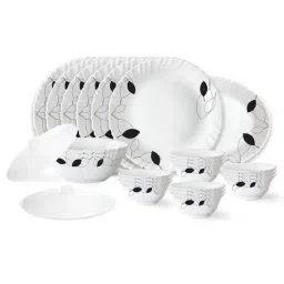 Larah by Borosil Shadow Fluted White Opalware 23 Pieces Dinner Set-picture-15