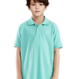 Rare Ones Boys Green Cotton Applique Polo T-Shirt-image-75