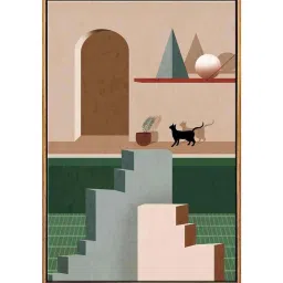 999Store Multicolor Canvas Wall Painting Panel With Fibre Frame image 2