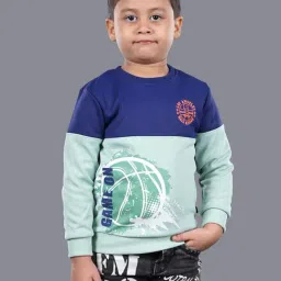 3PIN Boys Multi Cotton Regular Fit Color Block Sweatshirt-picture-4