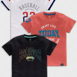 Codez Boys Multicolor Printed T-Shirt (Pack Of 3) image 1