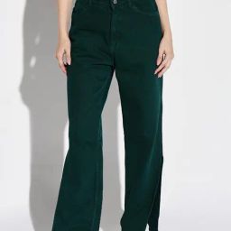 SHOWOFF Green Denim Straight Fit Mid RIse Jeans-image-26