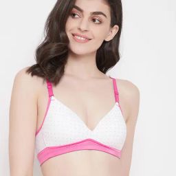 Clovia White Polka Dot Non Wired Padded T-Shirt Bra-image-15