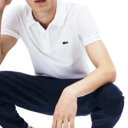 Lacoste White Slim Fit Cotton Polo T-Shirt-image-4