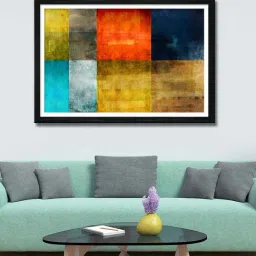 999store Multicolor Printed Abstract Art Canvas Painting-7