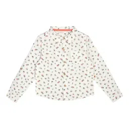 Budding Bees Kids Off White Printed Shirt-image-88