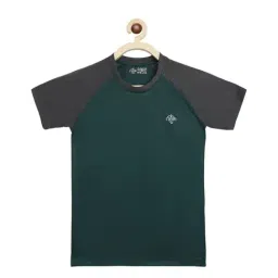 Chimprala Kids Green & Grey Solid T-Shirt-picture-3