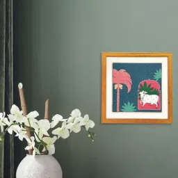 ICraft Blue & Pink Canvas Shwet Pichwai Series Wall Art - Set of 1-image-27