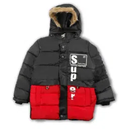 Passion Petals Kids Red & Black Quilted Jacket-image-97