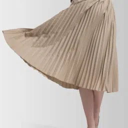FableStreet Beige Regular Fit Skirt-image-47