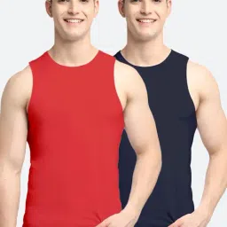 Friskers Multi Cotton Slim Fit Vest - Pack of 2-picture-25