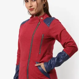 Campus Sutra Red Cotton Jacket-image-29