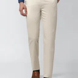 Peter England Casuals Beige Slim Fit Trousers-image-69