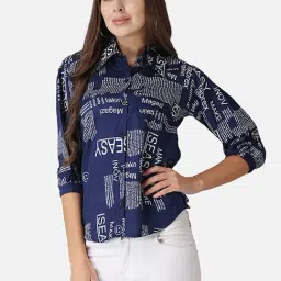 Cation Navy Printed Shirt-image-68