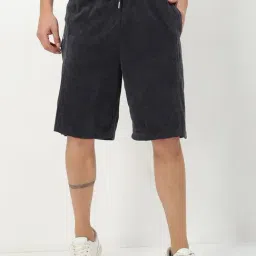 Showoff Grey Cotton Regular Fit Sports Shorts-image-90