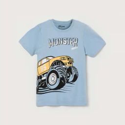 Fame Forever by Lifestyle Kids Powder Blue Cotton Printed T-Shirt-picture-38