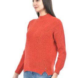 NUMERO UNO Red Self Design Sweater image 3