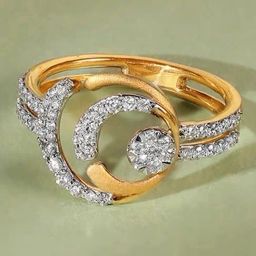 Mia by Tanishq Cosmic Embrace Gold & Diamond Finger Ring for Women-image-50