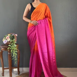 all about you Colourblocked Organza Saree-picture-44