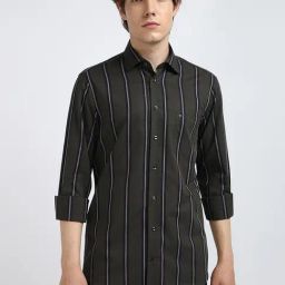 TOMMY HILFIGER Green Cotton Regular fit Stripes Shirt-image-46
