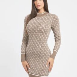 Guess Brown Print Full Sleeves Dress-image-59