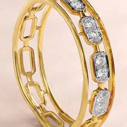 Mia by Tanishq Linked Brilliance Gold & Diamond Finger Ring for Women-picture-12