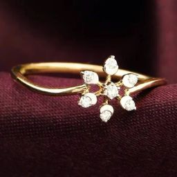 GIVA 14k Yellow Gold Blossoming Beauty Lab Grown Diamond Ring-image-29