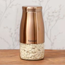 Femora Clear Glass & Steel Metallic Storage Jars (900 ml, 1300 ml & 1750 ml) - Set of 3 image 3