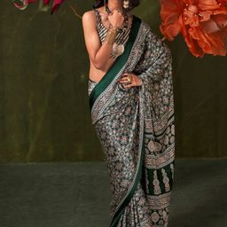Mitera Ethnic Motifs Block Print Saree image 3