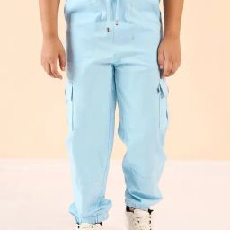 StyloBug Boys Blue Cotton Cargo Pants-picture-17