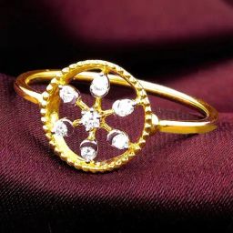 GIVA 14k Yellow Gold Blossoming Fleur Lab Grown Diamond Ring-image-30