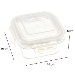 Femora Borosilicate Glass Microwave Safe Square Mini Container with Air Vent Lid (180 ml) - Set of 3 image 4