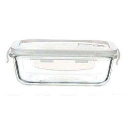 Femora Borosilicate Glass Rectangular Container with Air Vent Lid (1500 ml) - Set of 1 image 3