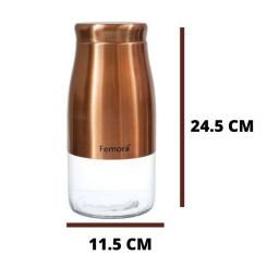 Femora Clear Glass & Steel Metallic Storage Jars (1300 ml & 1750 ml) - Set of 2 image 5