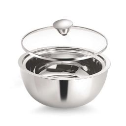 Femora Stainless Steel Insulated Curry Serving Bowl with Lid (1500 ml & 500 ml) - Set of 2 image 5