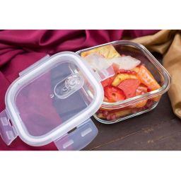 Femora Glass Square Containers with Lid (180 ml, 300 ml, 500 ml, 800 ml & 1200 ml) - Set of 5 image 2