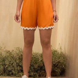 Marie Claire Orange Regular Fit Shorts-picture-31