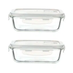 Femora Transparent Borosilicate Glass Containers with Lid (1000 ml) - Set of 2 image 2