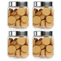 Femora Octo Transparent Glass Storage Jars (1150 ml) - Set of 4 image 1