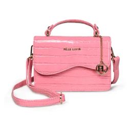 PELLE LUXUR Baby Pink Animal Effect Small Cross Body Bag-48