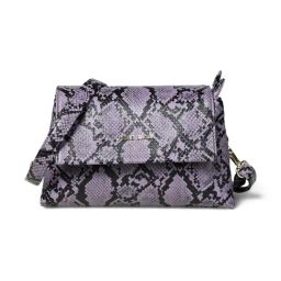 PELLE LUXUR Purple & Black Animal Effect Small Cross Body Bag-22