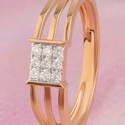 Mia by Tanishq Clean Cuts Gold & Diamond Finger Ring-image-3