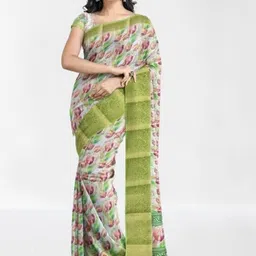 J 6 DESIGNER Floral Printed Saree with Blouse Piece-picture-25