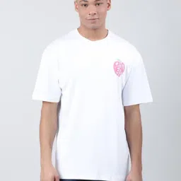 Bene Kleed White Loose Fit Printed Cotton Crew T-Shirt-image-94