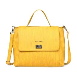 PELLE LUXUR Mustard Medium Cross Body Bag-image-74
