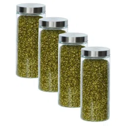 Femora Cylinder Transparent Glass Storage Jars (2200 ml) - Set of 4 image 2