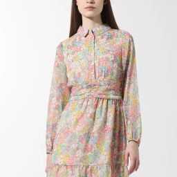 Only Multicolor Floral Print A Line Dress-image-23