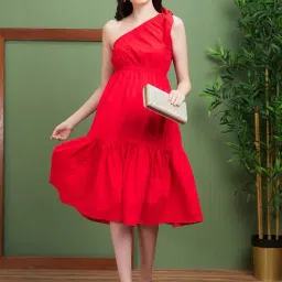 Globus Red Fit & Flare Dress-image-81