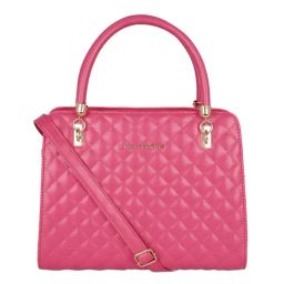 Lino Perros Fuchsia Quilted Medium Satchel Handbag-image-49
