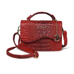 PELLE LUXUR Red Animal Effect Small Cross Body Bag-4